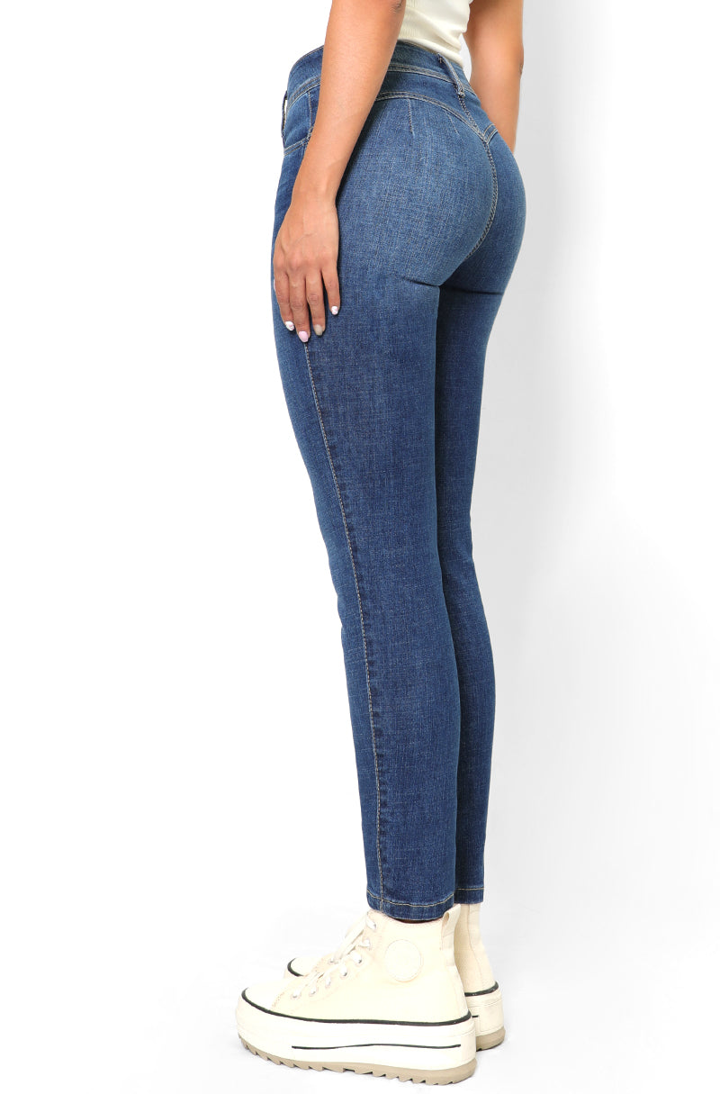 236 Jeans Skinny Push Up Corazón Cintura Alta