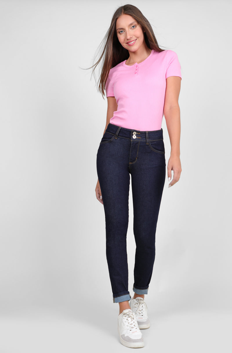 Top Henley Manga Corta